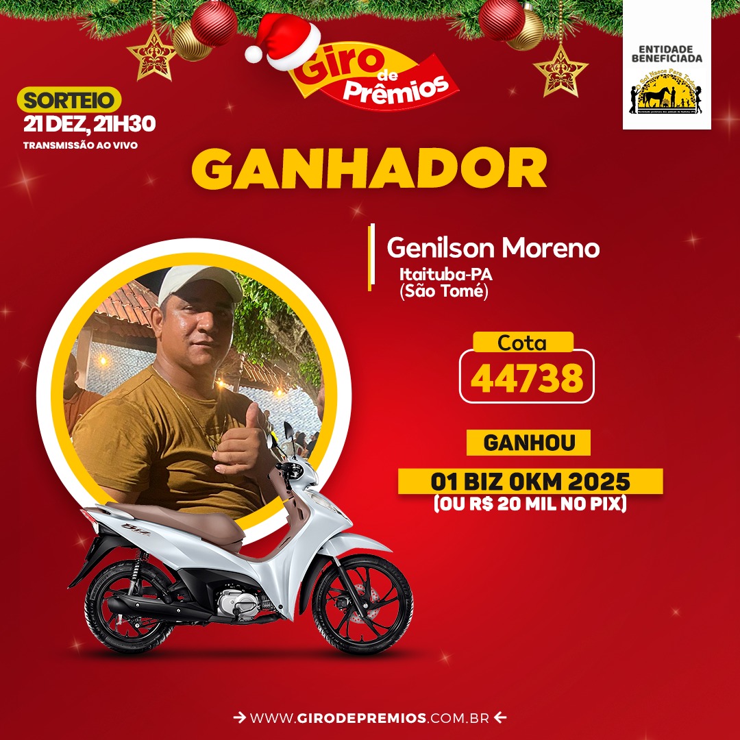 Concorra a 01 Biz 125 2025 ou (R$ 20 mil) + R$ 10 mil