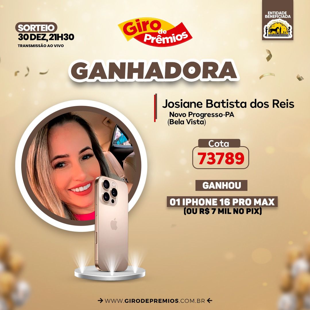 Concorra a 3 iPhones 16 Pro Max + R$ 10.000,00